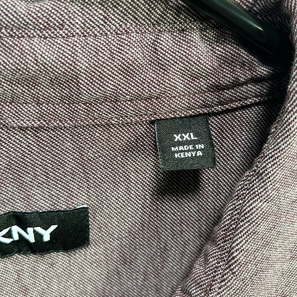 DKNY Men's Casual Button Down in Deep Purple Cotton Long Sleeve Sz XXL Career - Picture 4 of 10